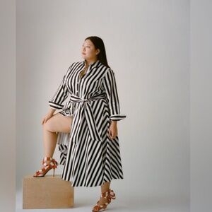 Pari Passu Poplin Shirtdress Awning Stripe